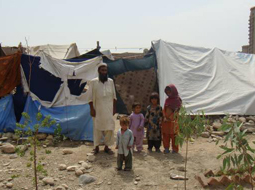 This refugee family was living in a tent in Chamtala Desert Camp