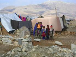 Refugee families lliving in tents